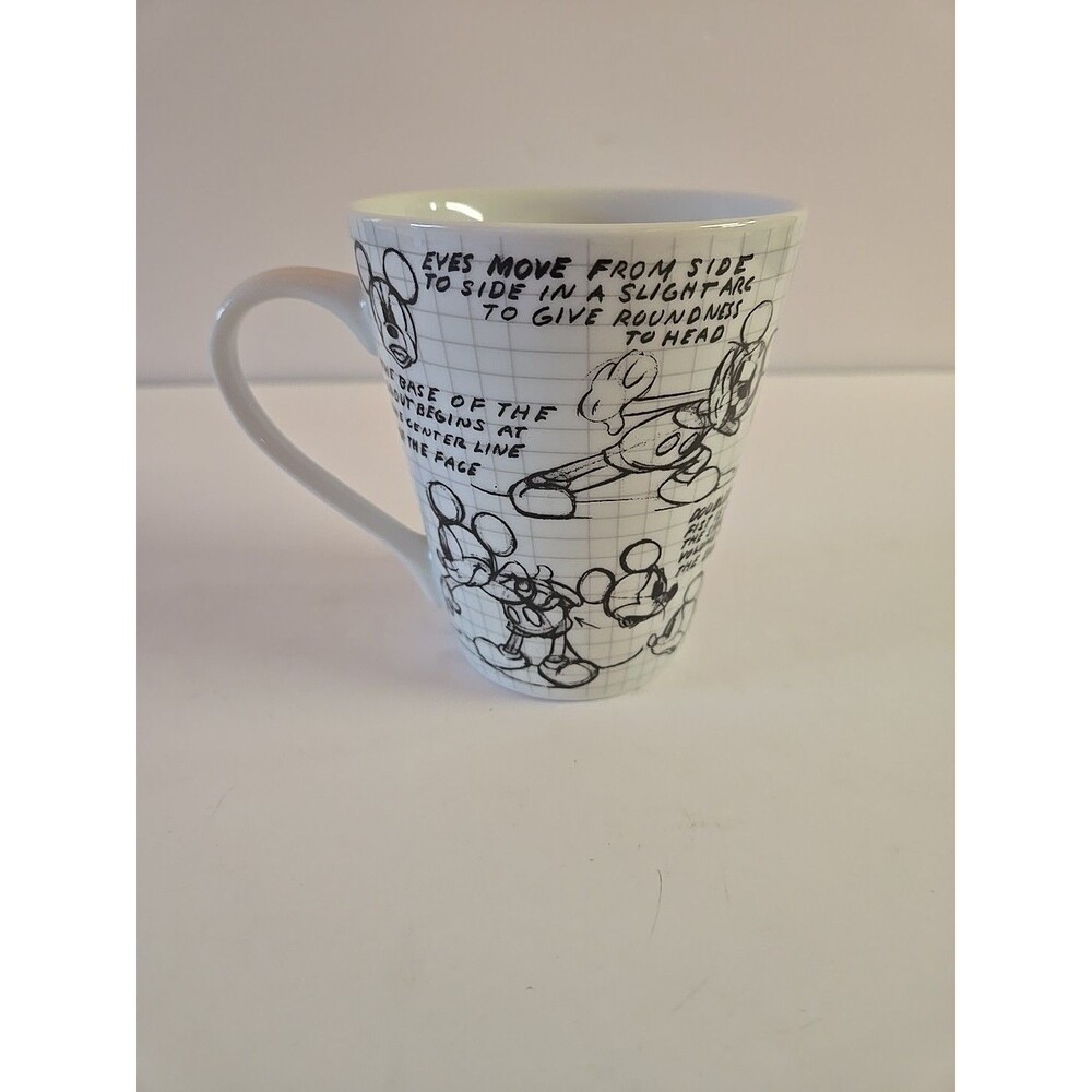 Walt Disney Mickey Mouse Sketchbook Ceramic Mug Cup Tea Coffee White 90 Yrs 2008
